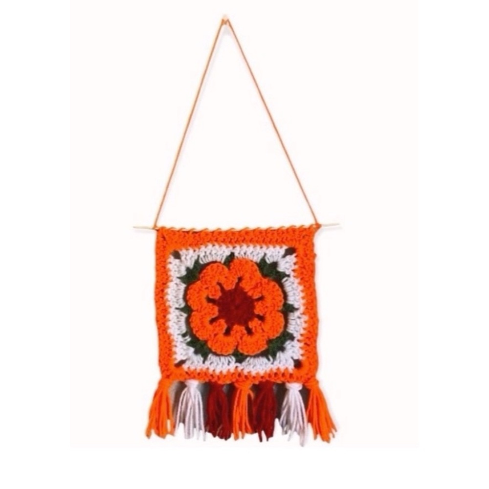 Handmade Crochet Classic Granny Square Wall Hanging
